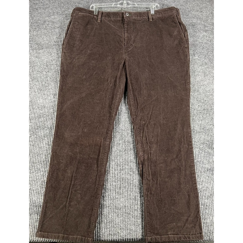 Orvis Pants Mens 42x30 Brown Corduroy Chino Outdoor Camp Hike Casual Comfort